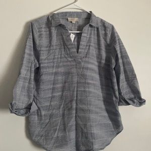 LOFT 3/4 Sleeve Lightweight Blue Top Size Small Petite
